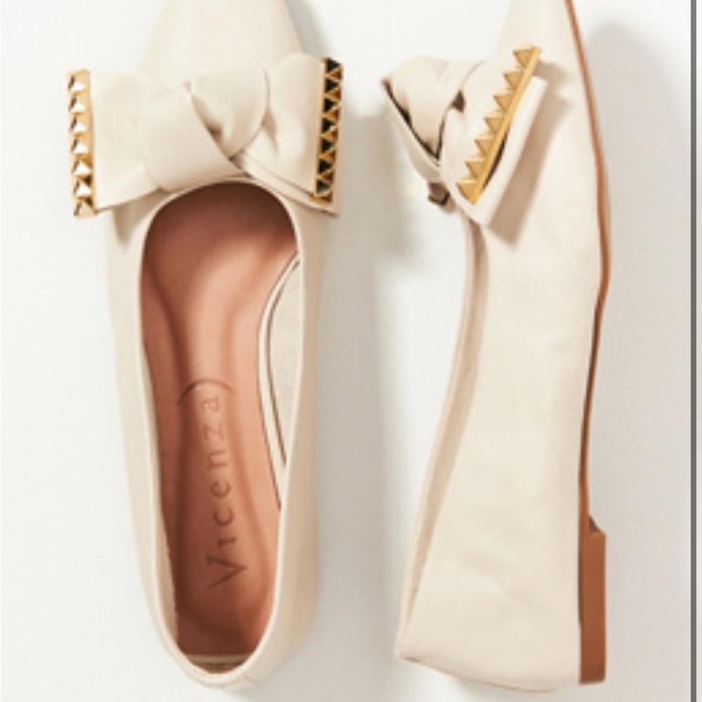 VICENZA BOW SQUARE-TOE FLATS